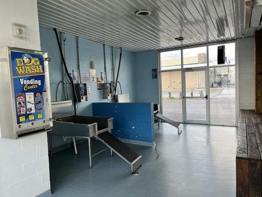 Large climate controlled room (towels, ear wipes, and dental stick in vending machine)