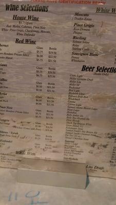 Pretty impressive beer selection and decent wine list.