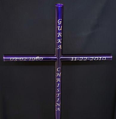 Everlasting Cross™ Memorial engraved- Purple large EC.