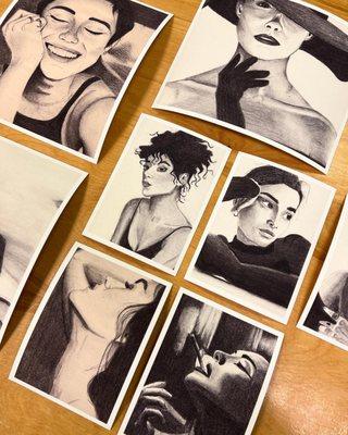 These charcoal portraits by @livartstudios look so good printed on Bamboo fine art paper!