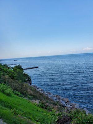 On a clear day you can see Toronto. Low clouds today blocked the skyline