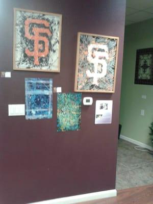 Art work by young man for sale.