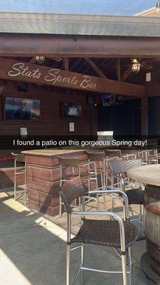 Outside patio, perfect for a beautiful day and plenty of TVs and seating.