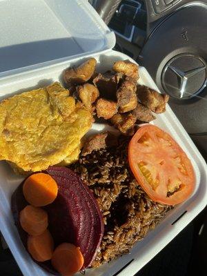 Fried Pork (Griot), Black Rice & Fried Plantain