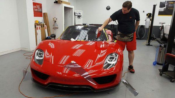 3M Crystalline window tint going on this beautiful Porsche 918