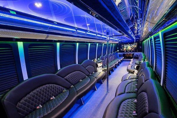 30 passenger party bus interior