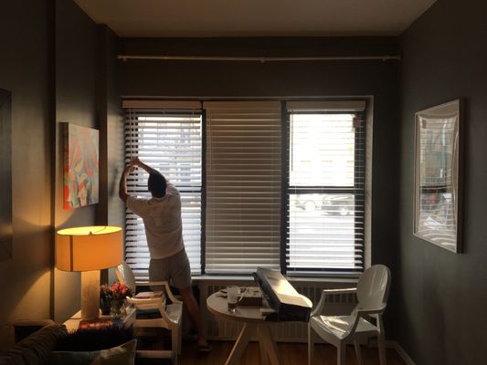 Blinds expertly installed for ecstatic client!