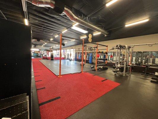 Inside - weights area, Muay Thai and boxing ring