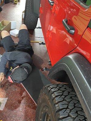 Installing new side step bars 2019 Jeep Wrangler