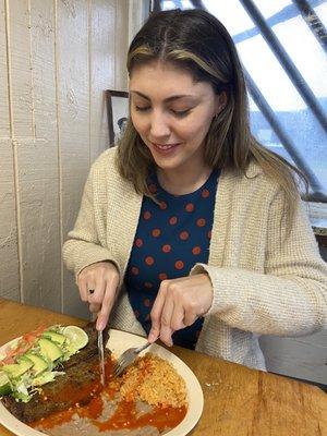 Milanesa with red SalSa