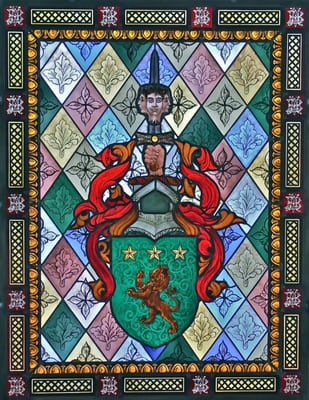 Moore Coat of Arms Stained Glass window