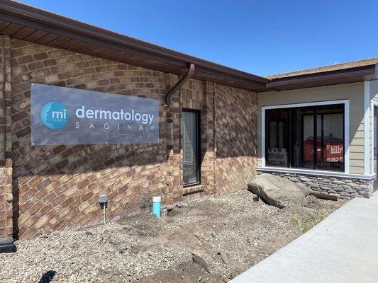 Out side of the Dermatology entrance is the new sign for the department.