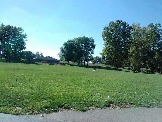 Large lawn area and hill for spectators. Restrooms are open and extremely clean.