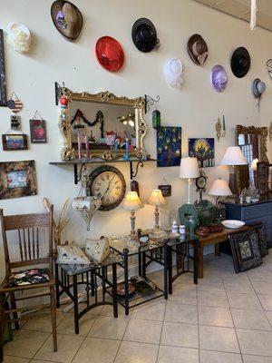 Vintage, antique and modern furniture including lots of lamps and mirrors!