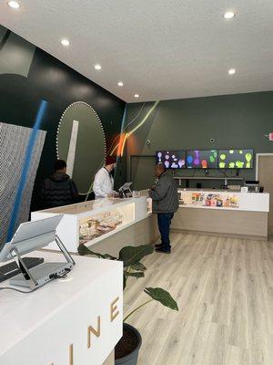 Dispensary in San Francisco. Custom display cabinets and signage.