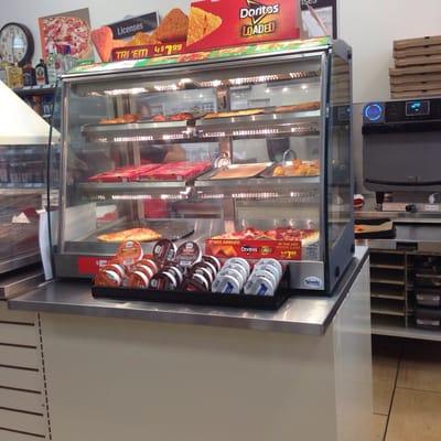 One of the hot food counters.