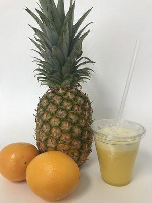 Pineapple and orange drink.