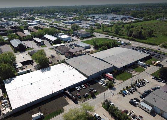 Aeriel view of corporate warehouse