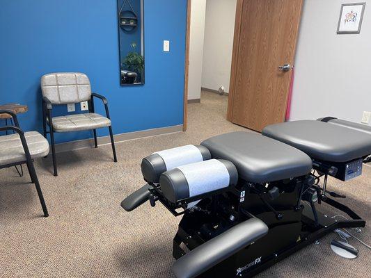 Chiropractic treatment room