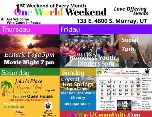 All are welcome to join us on the first weekend of every month.