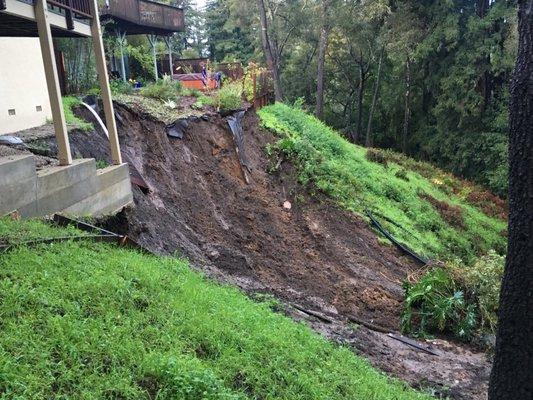 Landslide that needed repair