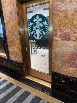 Starbucks in lobby.