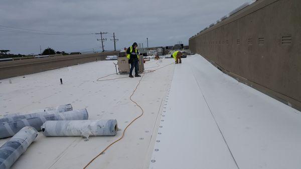 New TPO Membrane Install, With 1-Inch Re-Sista Insulation