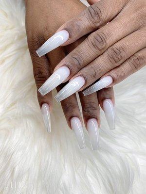 Off white ombré nails