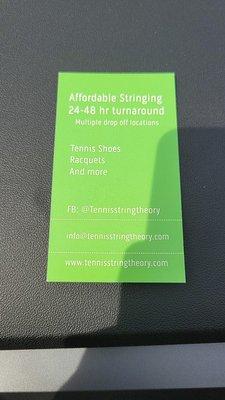 Business card info