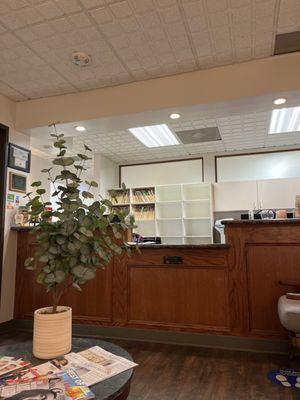 The office waiting area and front desk.