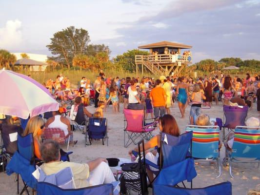 Nokomis Drum Circle on the Beach every Saturday at Sunset.