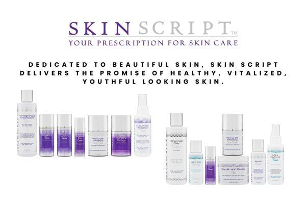 We are an authorized Retailer of the professional line Skin Script. Products are available in spa as well as our website.