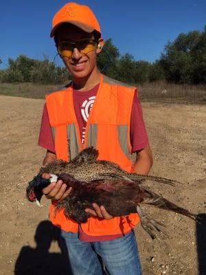 My so on his first hunt. Great job.