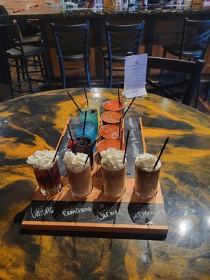 Rum runner, mule, and coffee flights