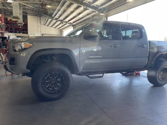 Truck being serviced