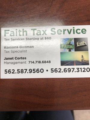 Faith tax services!!!!! Great services