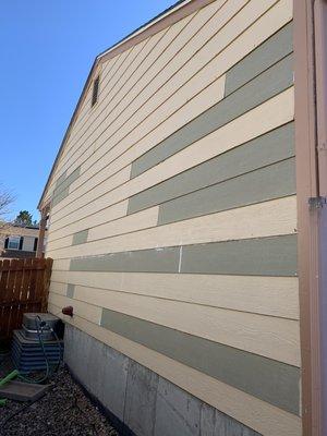 Siding repair! Replaced bad siding before the painters came in.