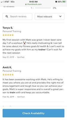 Reviews for Matt Sanchez Fitness on thumbtack.