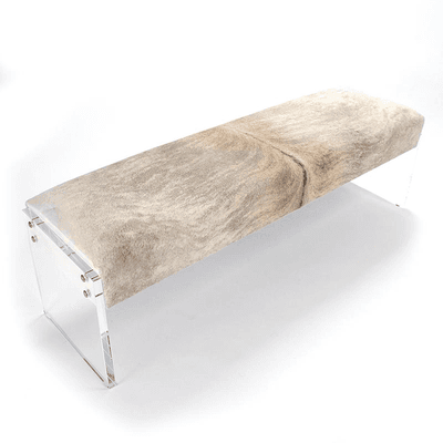 Hair on Hide Bench with Acrylic Side Panels