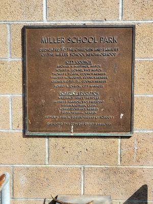 Miller School Park Dedication Plaque (07/04/21). @JoaquinMillerPark #Burbank #Park #PetFriendly #FamilyFun #OptOutside