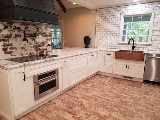 New opening and bar area (the vent hood was a custom build by a local cabinet maker)