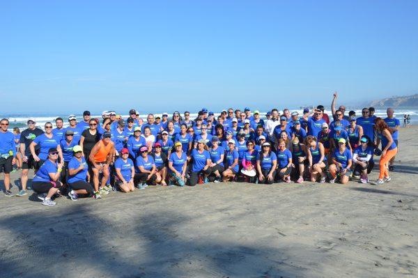 Group fun run at La Jolla Shores