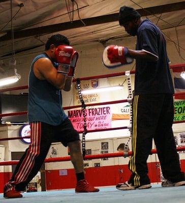 Boxing Training in the ring