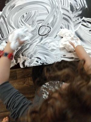 Letter Practice Using Shaving Cream