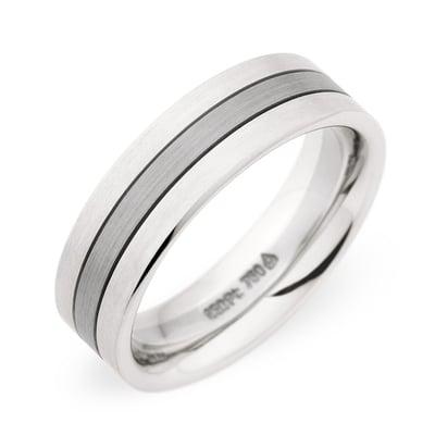 Platinum and White Gold Men's Wedding Band by Christian Bauer