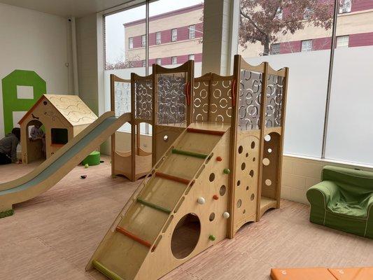 Indoor slide and playground.