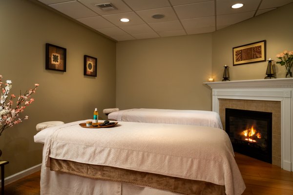 Fireside Couples massages are a popular spa treatment in the fall and winter at the French Manor's onsite spa.