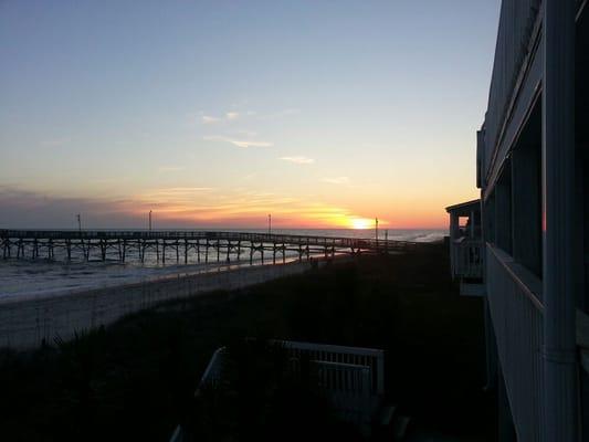 Sunset from oceanfront room.