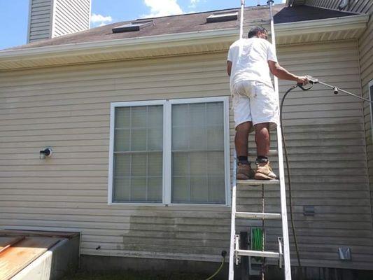 Power washing on a beautiful day!