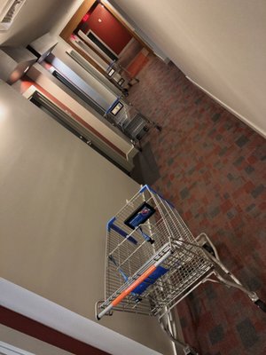 More shopping carts in the hallway.